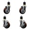 Service Caster 4'' Maroon Poly Wheel Swivel 1-7/8'' Expanding Stem Caster Set 2 Brakes, 4PK SCC-EX20S414-PPUB-MRN-2-TLB-2-178 - alternate 1
